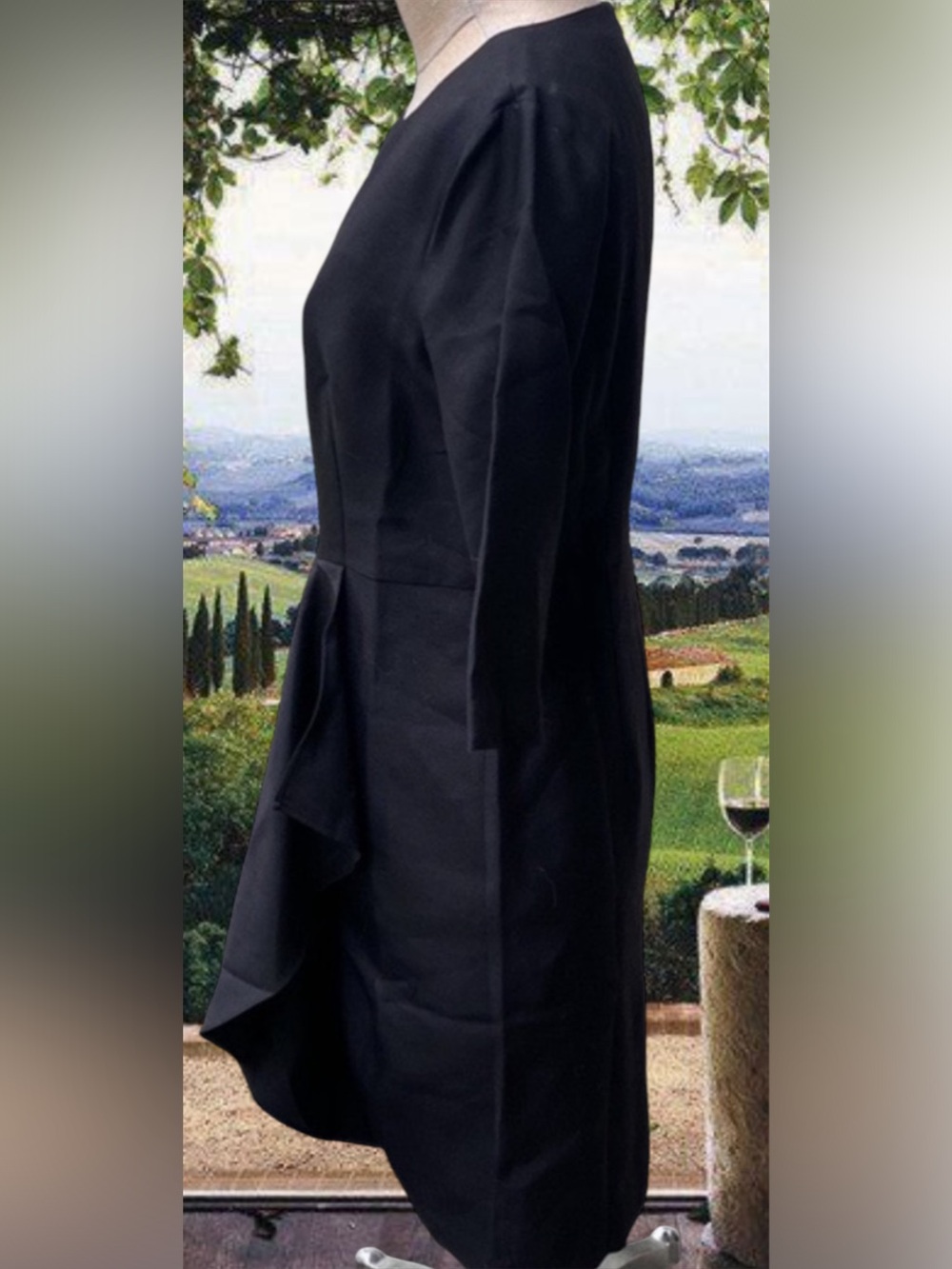 Stella McCartney beautiful black wool silk blend classic dress from Saks NY - Picture 3 of 11